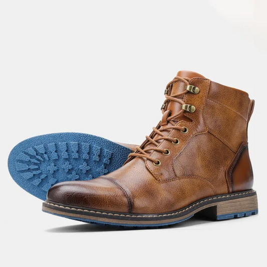 Herren Winterstiefel mit rutschfester Sohle in Grau, Gelb, Schwarz und Braun