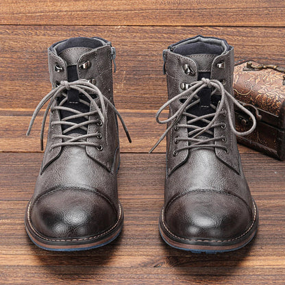 Herren Winterstiefel mit rutschfester Sohle in Grau, Gelb, Schwarz und Braun