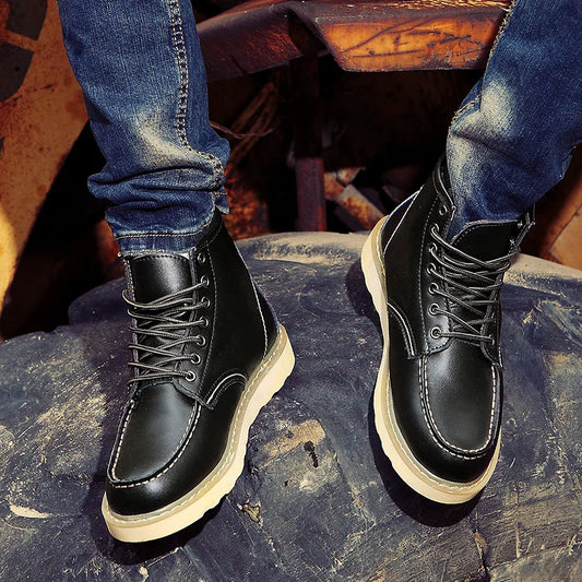 Vintage Lederstiefel mit robuster Sohle | Ideal für Herbst & Winter