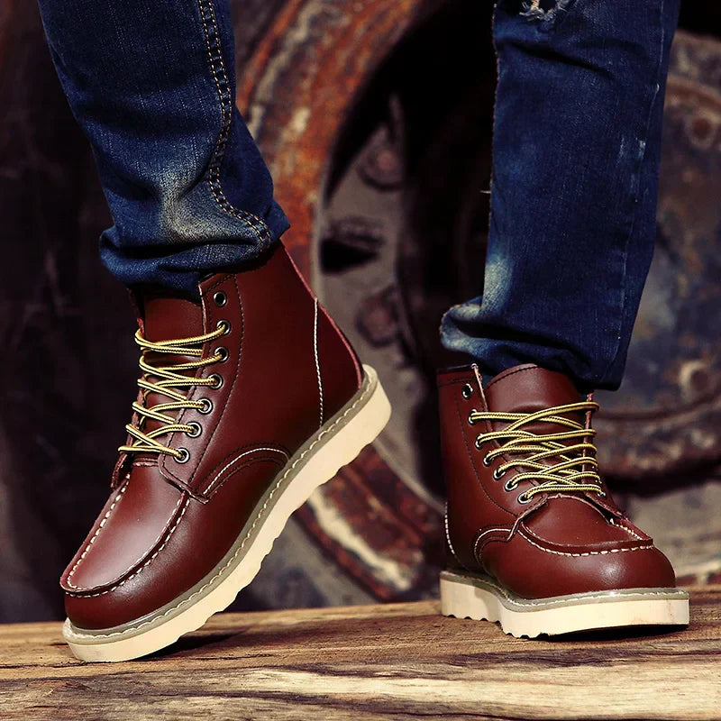 Vintage Lederstiefel mit robuster Sohle | Ideal für Herbst & Winter