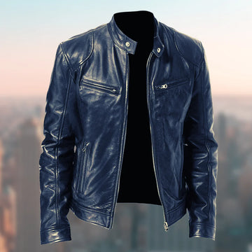 Herren Leder Bomber Moto-Jacken - Ideal für Herbst und Winter