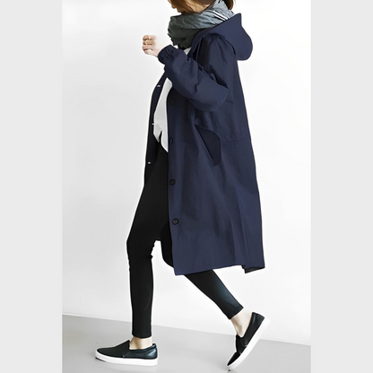 Mabel - Lange Windbreaker-Jacke mit Kapuze