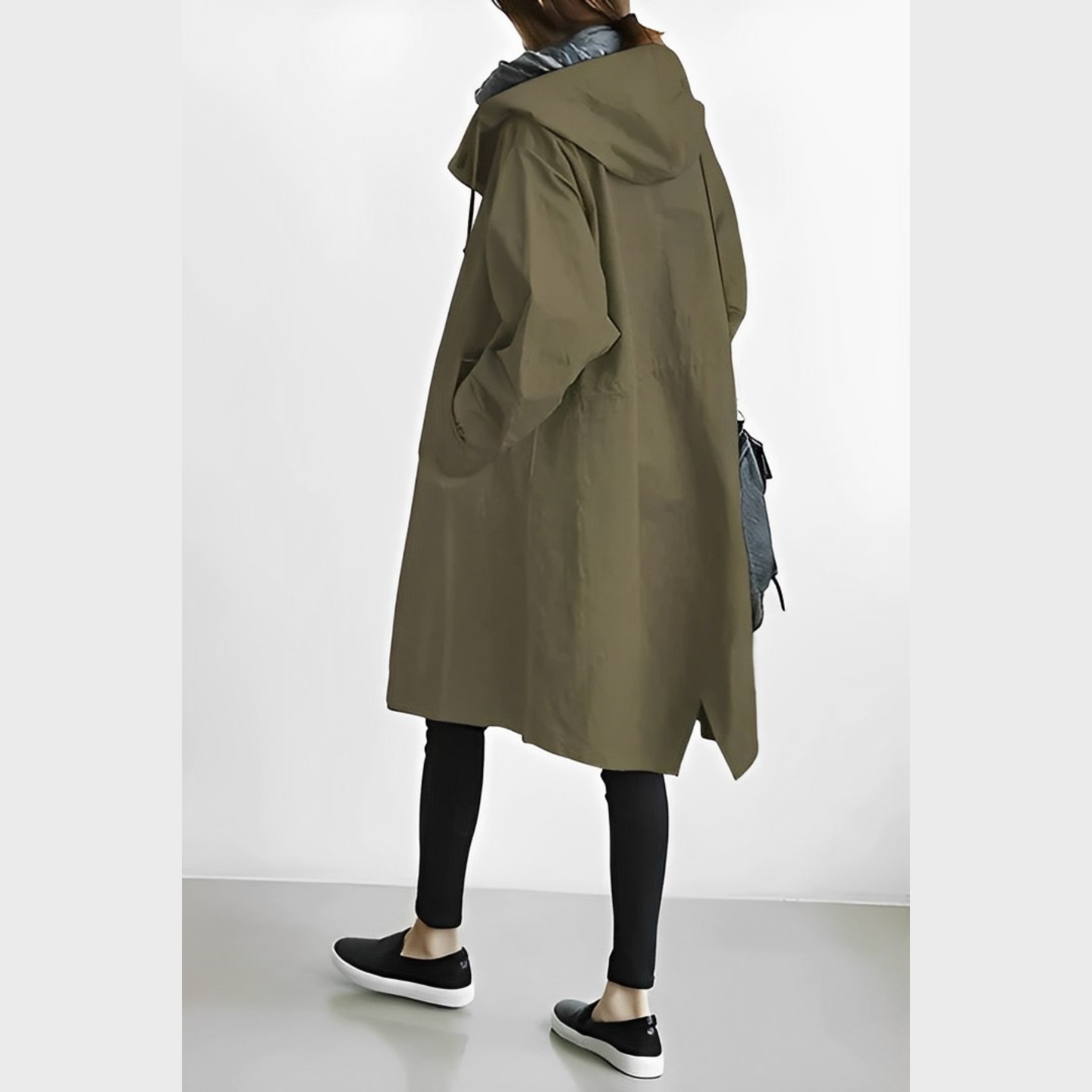 Mabel - Lange Windbreaker-Jacke mit Kapuze