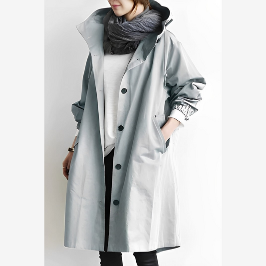 Mabel - Lange Windbreaker-Jacke mit Kapuze
