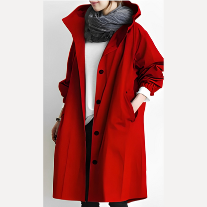 Mabel - Lange Windbreaker-Jacke mit Kapuze