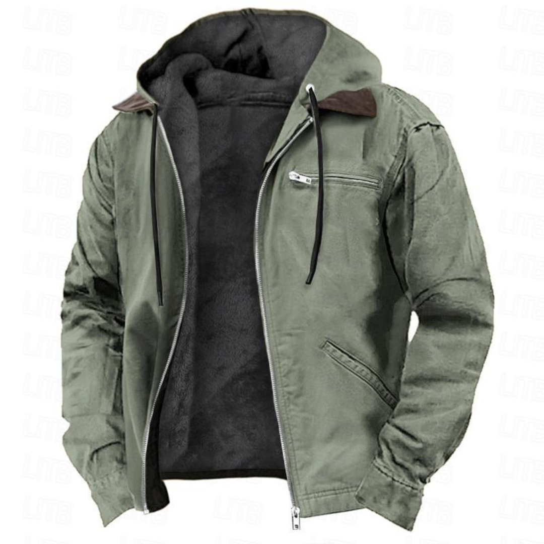 Herren-Funktionsjacke mit Kapuze und Warmfutter in lockerer Passform | Ideal für Herbst und Winter