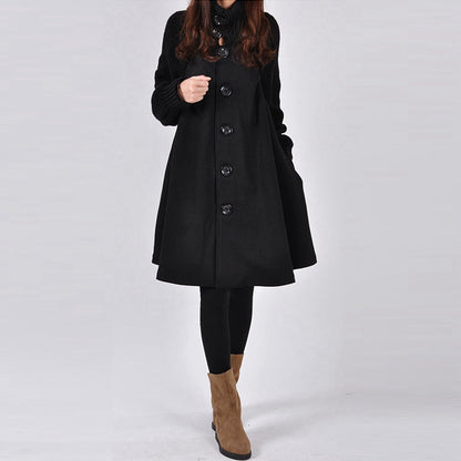 Maßgeschneiderter Wollmantel mit hohem Kragen und Gürtel | Ideal für den Herbst und Winter