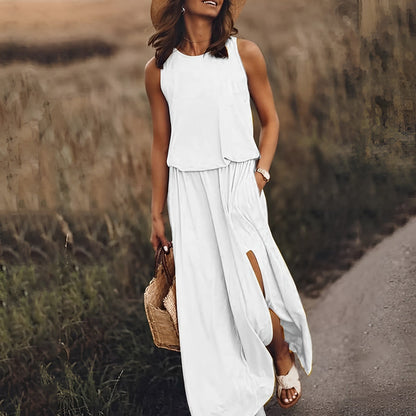 Ärmelloses Maxikleid im Retro-Stil | Perfekt für Frühling & Sommer