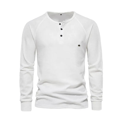 Atmungsaktives Langarm-Poloshirt mit weichem Materialmix – Ideal für Sommer