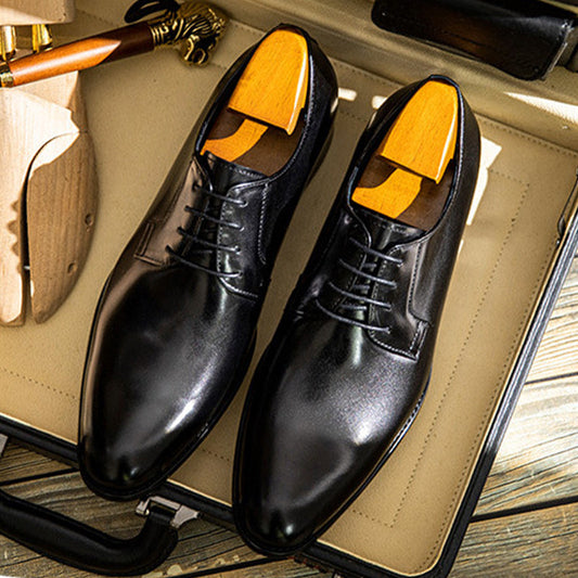 Flache Business-Leder-Sandalen – PU-Material, Blockabsatz, Elegante Büro-Schuhe - Ideal für alle Jahreszeiten