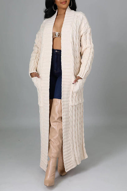 Strickjacke mit offener Vorderseite und langen Ärmeln | Ideal für Übergangszeit