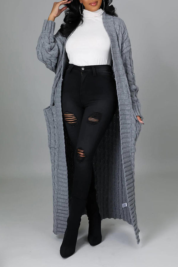 Strickjacke mit offener Vorderseite und langen Ärmeln | Ideal für Übergangszeit