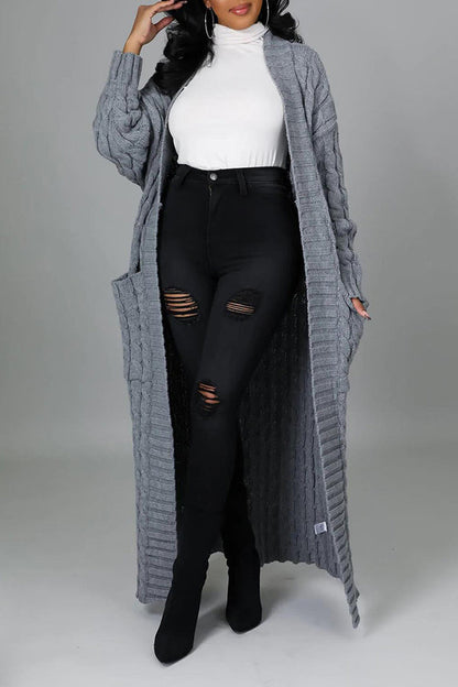 Strickjacke mit offener Vorderseite und langen Ärmeln | Ideal für Übergangszeit