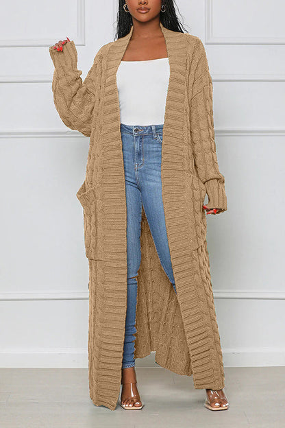 Strickjacke mit offener Vorderseite und langen Ärmeln | Ideal für Übergangszeit