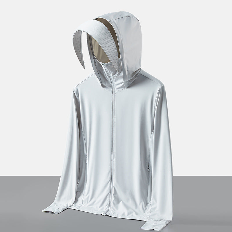 UV-Schutz Kapuzenjacke mit Abnehmbarem Gesichtsschutz – Ideal für den Sommer