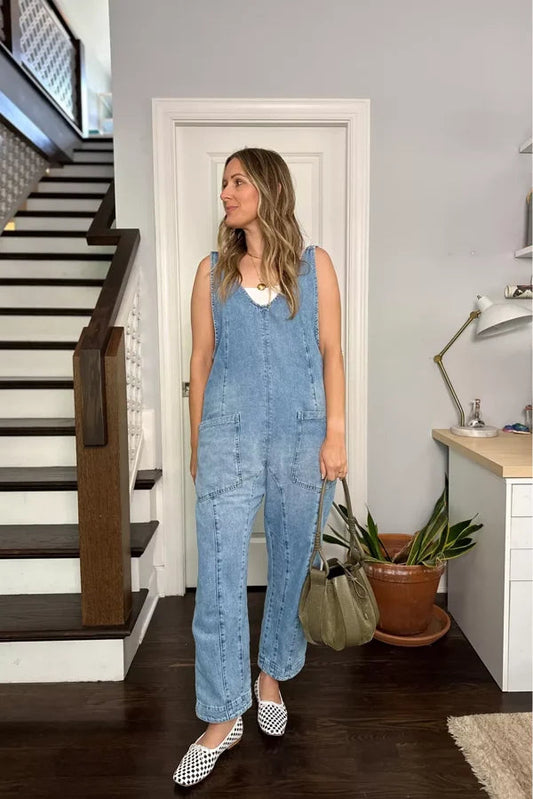 Sleeveless Denim Overall mit verstellbaren Trägern - ideal für Sommer