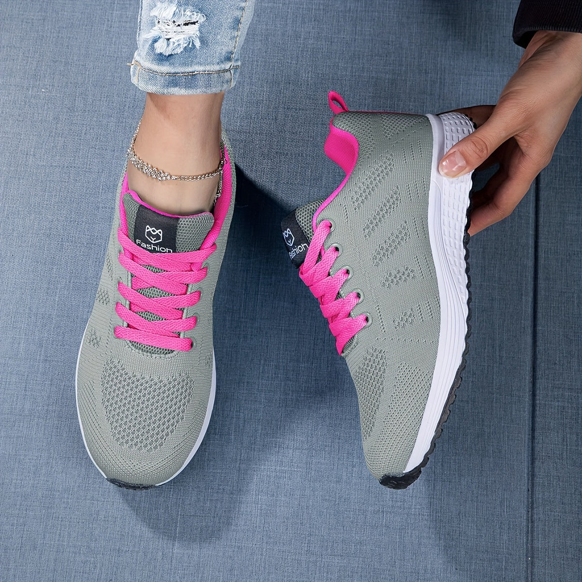 Leichte, atmungsaktive Strick-Sneaker mit gepolsterter Sohle | Ideal für Frühling und Sommer