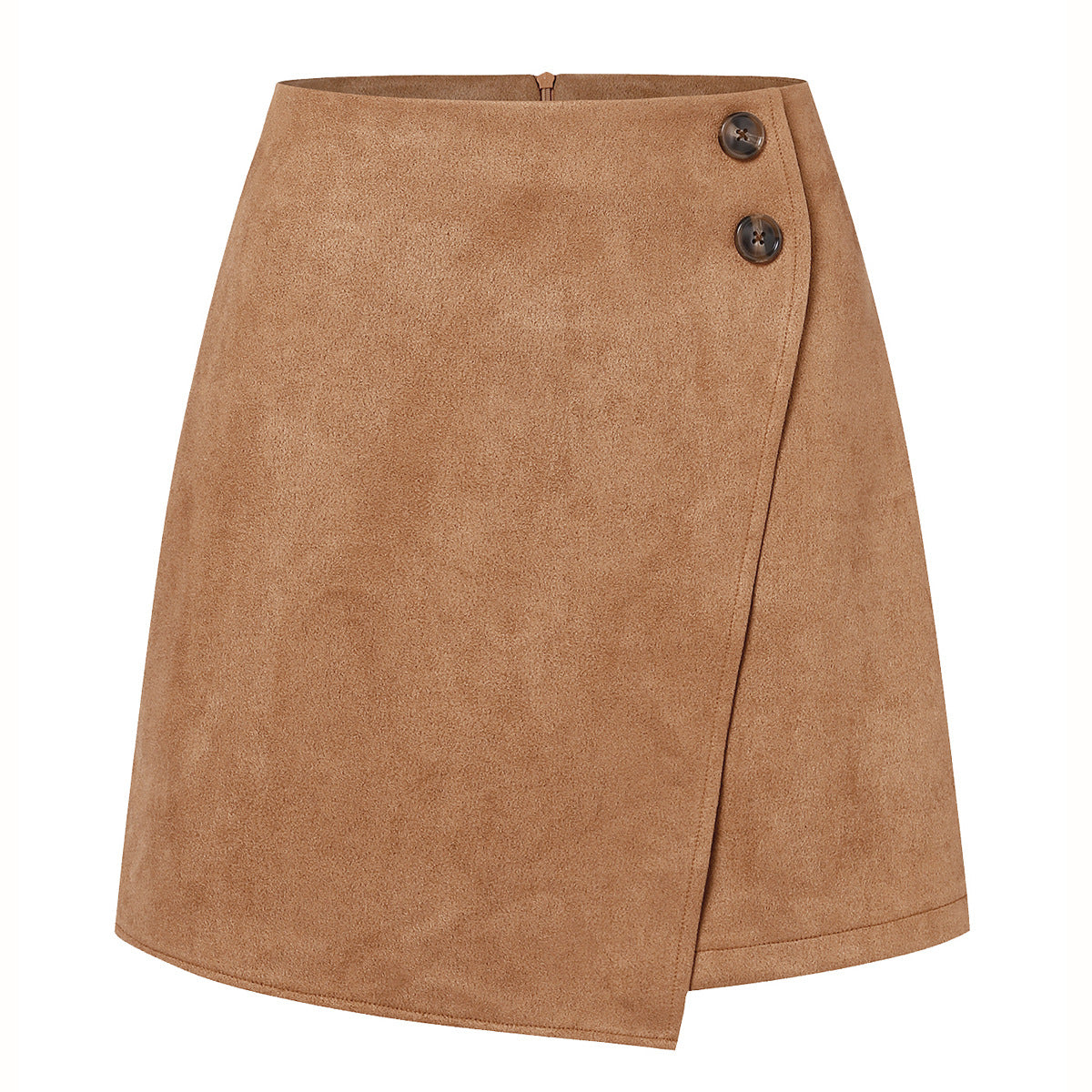 Wildleder-High-Waist-Asymmetrischer Minirock | Ideal für Herbst und Winter