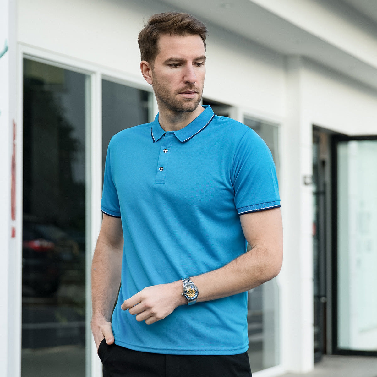 Herren Leichtes Polohemd mit Reverskragen Kurzarm | Ideal für den Sommer