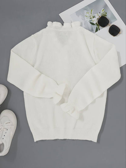 Pullover mit tiefem V-Ausschnitt und Knotendetail auf der Vorderseite | Ideal für Frühling und Herbst