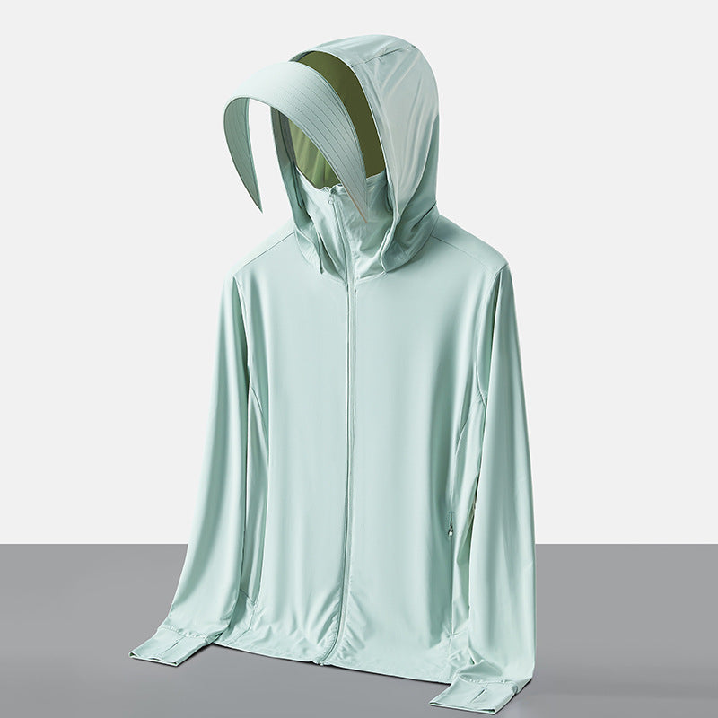 UV-Schutz Kapuzenjacke mit Abnehmbarem Gesichtsschutz – Ideal für den Sommer