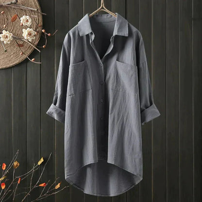 Langärmelige Damenbluse mit elegantem Schnitt | Ideal für Frühling & Herbst