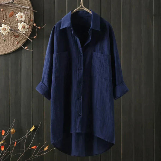 Langärmelige Damenbluse mit elegantem Schnitt | Ideal für Frühling & Herbst
