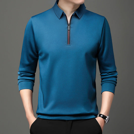 Herren Halb-Zipper Langarm-Poloshirt – Ideal für Frühling und Herbst