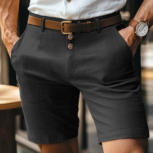 Herren Leinen-Shorts mit Knopfleiste | Ideal für den Sommer