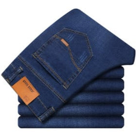Herren-Jeans Slim Fit mit geradem Bein, mittlerer Taille, Reißverschluss und Waschung