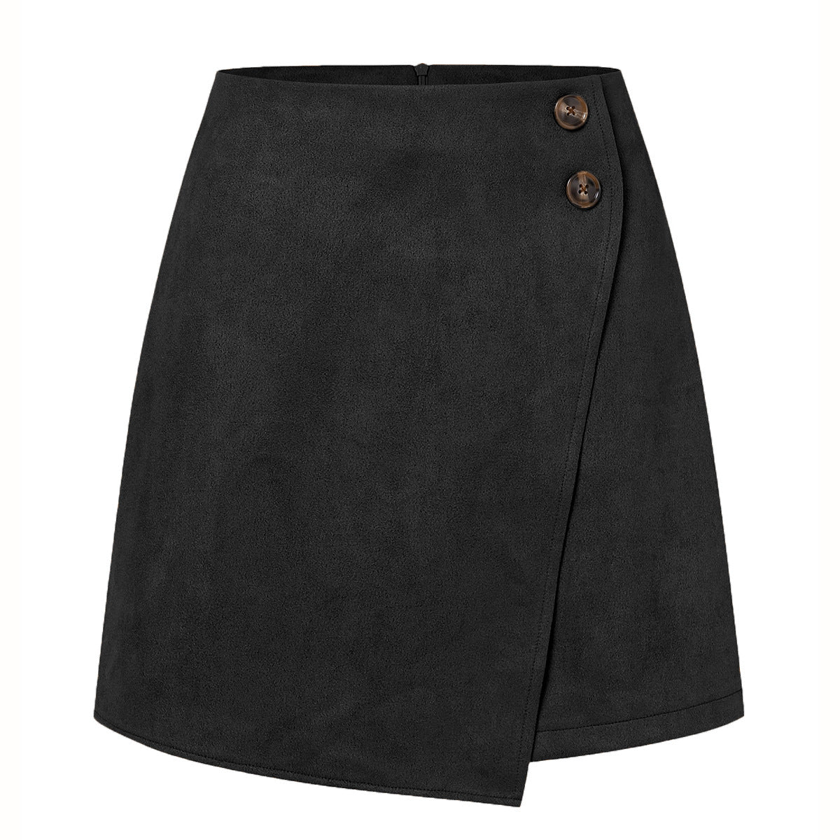 Wildleder-High-Waist-Asymmetrischer Minirock | Ideal für Herbst und Winter