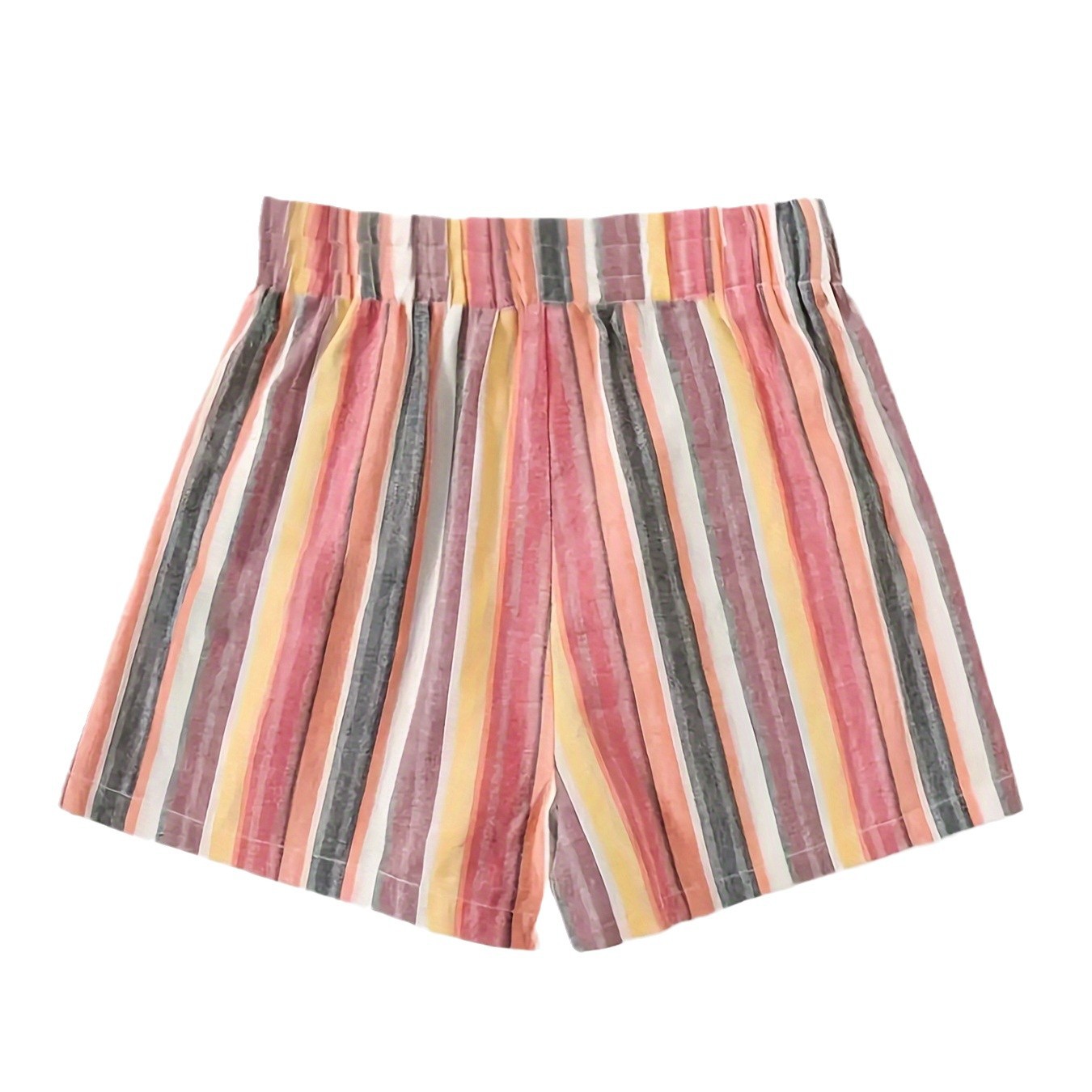 Damen-Sommershorts mit Streifenmuster, Schnürbund und Seitentaschen