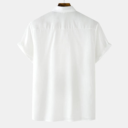 Herren Kurzarm-Hemd mit Rosen-Design – Ideal für den Sommer