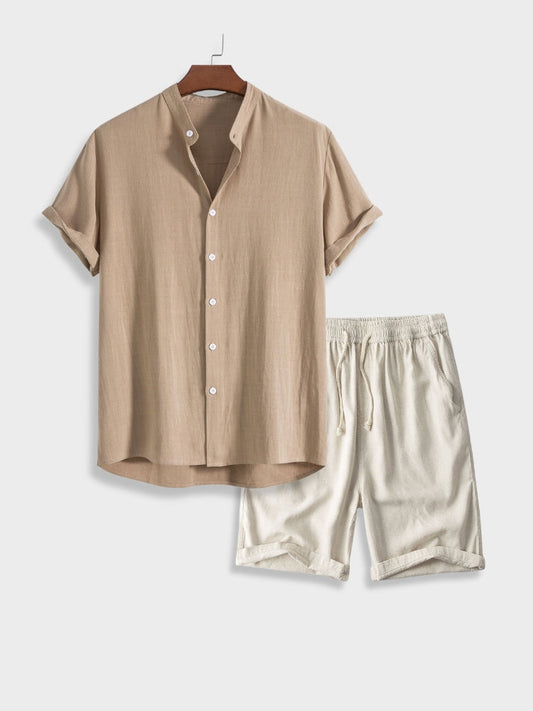 Hemd mit Knopfleiste und Shorts mit elastischem Bund – ideal für Frühling und Sommer
