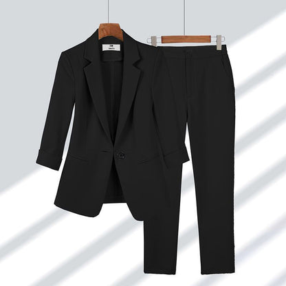 Damen Zweiteiler mit Blazer & Hose – Langarm Anzugset I Ideal für Frühling & Herbst