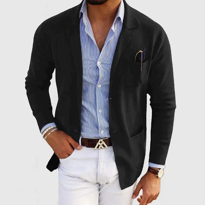Klassischer Herren Einreiher-Blazer mit Knopfverschluss I Ideal für Herbst und Winter