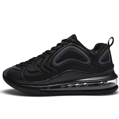 Schwarzer Sneaker mit Luftpolstersohle, sportliches Design, ideal für Laufen und Freizeit. Bequeme Passform, modernes Schuhwerk für Herren und Damen.