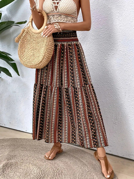 Blumenprint Chiffon A-Linien-Rock | Ideal für den Sommer