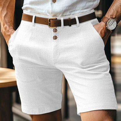 Herren Leinen-Shorts mit Knopfleiste | Ideal für den Sommer
