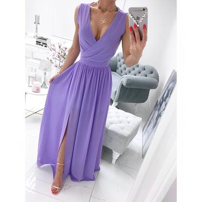 Ärmelloses Weißes Maxi-Kleid mit Holzknöpfen | Ideal für Frühling und Sommer