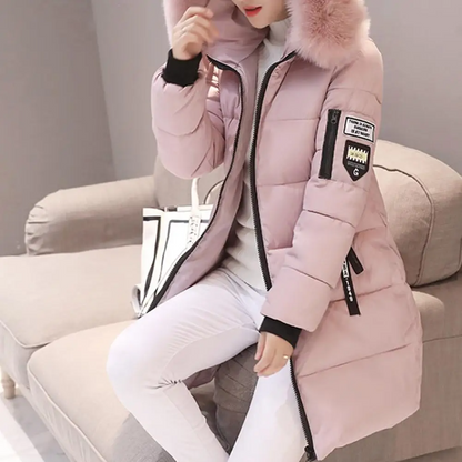 Damen Winter-Kapuzenjacke mit isoliertem Innenfutter und mehreren Taschen