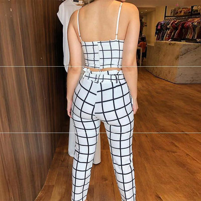 Damen Sommer-Zweiteiliges Set mit Kurzarm-Top und Passender Hose