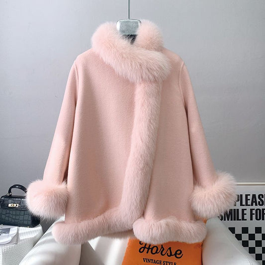 Damen Herbst Wendemanteljacke Mid-Length Flugärmel