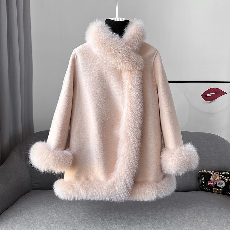 Damen Herbst Wendemanteljacke Mid-Length Flugärmel