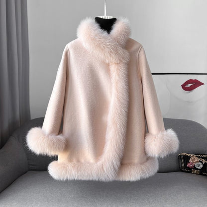 Damen Herbst Wendemanteljacke Mid-Length Flugärmel