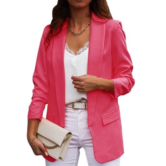 Damen Frühling Blazer mit lockerem Schnitt, langen Ärmeln, Vollfutter und mehreren Farboptionen