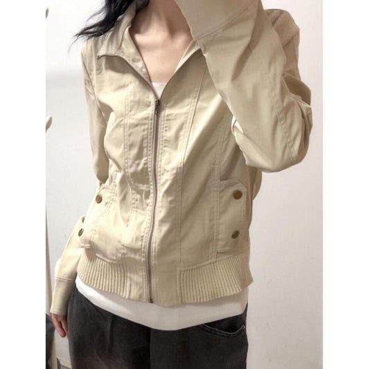 Damenjacke im American-Retro-Stil aus Polyester mit langen Ärmeln | Ideal für den Frühherbst