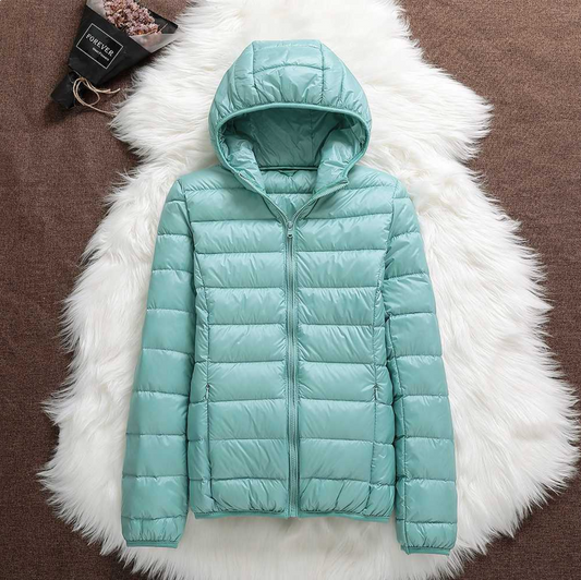 Damen-Frühlingsjacke mit leichter Daunenfüllung und wasserabweisender Außenschicht