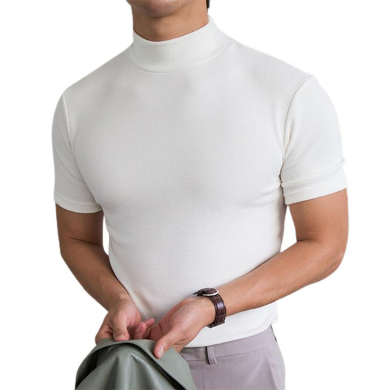Herren-T-Shirt mit kurzem Ärmel, geradem Saum und Rundhalsausschnitt