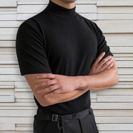 Herren-T-Shirt mit kurzem Ärmel, geradem Saum und Rundhalsausschnitt